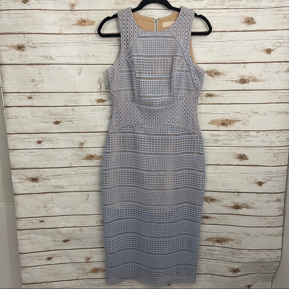 Keepsake the Label Sweet Nothing Lace Crochet Sheath Formal MIDI Dress - Picture 3 of 6